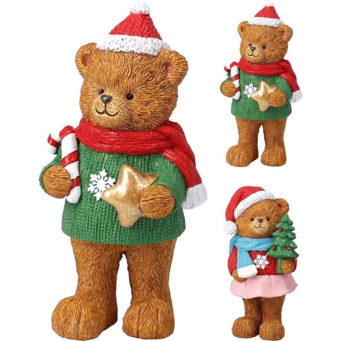 ORSI CON STELLA E ALBERO H.15 2 ASSORTITI